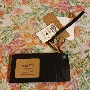 Margot New York Card Case Wallet Wristlet Leather 12 Card Slot